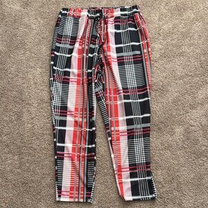💜 3 for $10 SHEIN Red and Black Checkered Trousers